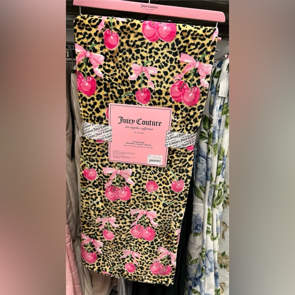 Juicy Couture Cheetah and Cherry Bows Blanket 🍒 🎀